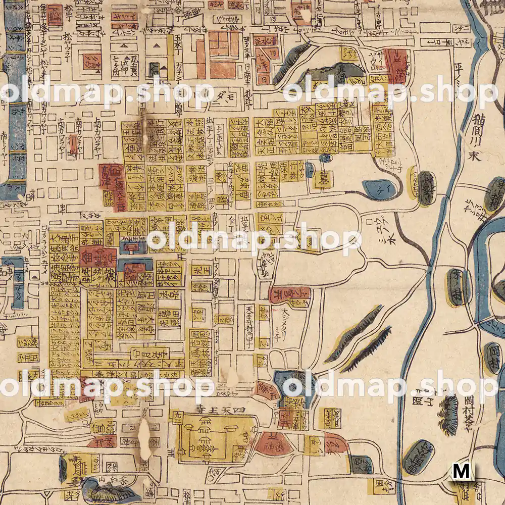 天保改正 摂津大坂図 天保13年(1842) – 古地図素材データの