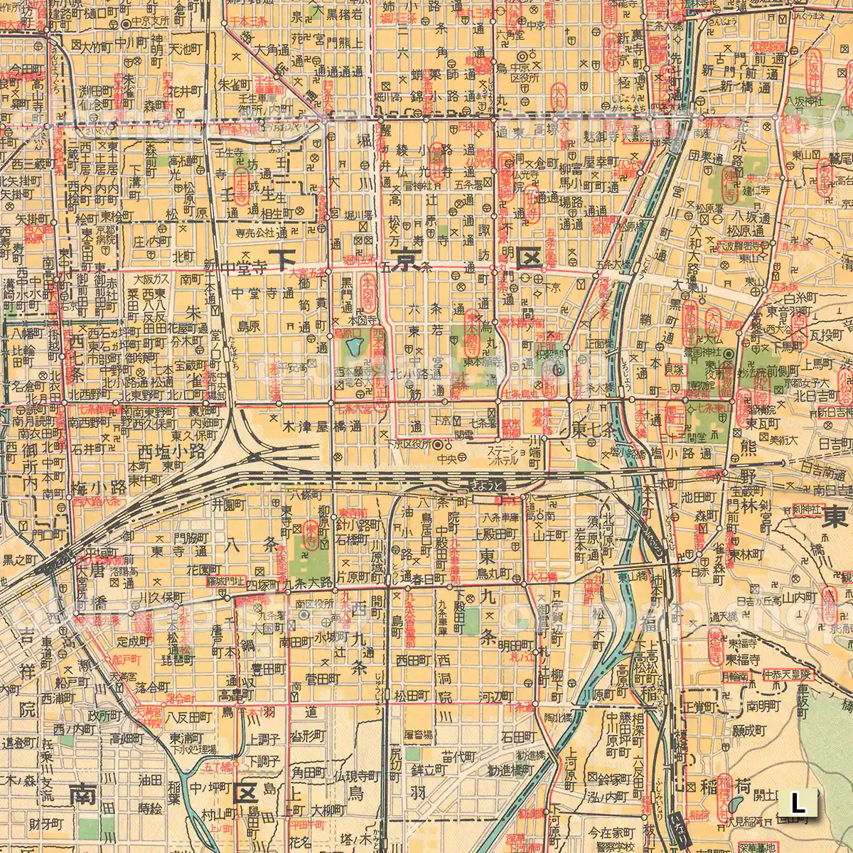 ナショナルシティマップ 京都市精図 昭和39年(1964) – 京都府 – 古地図