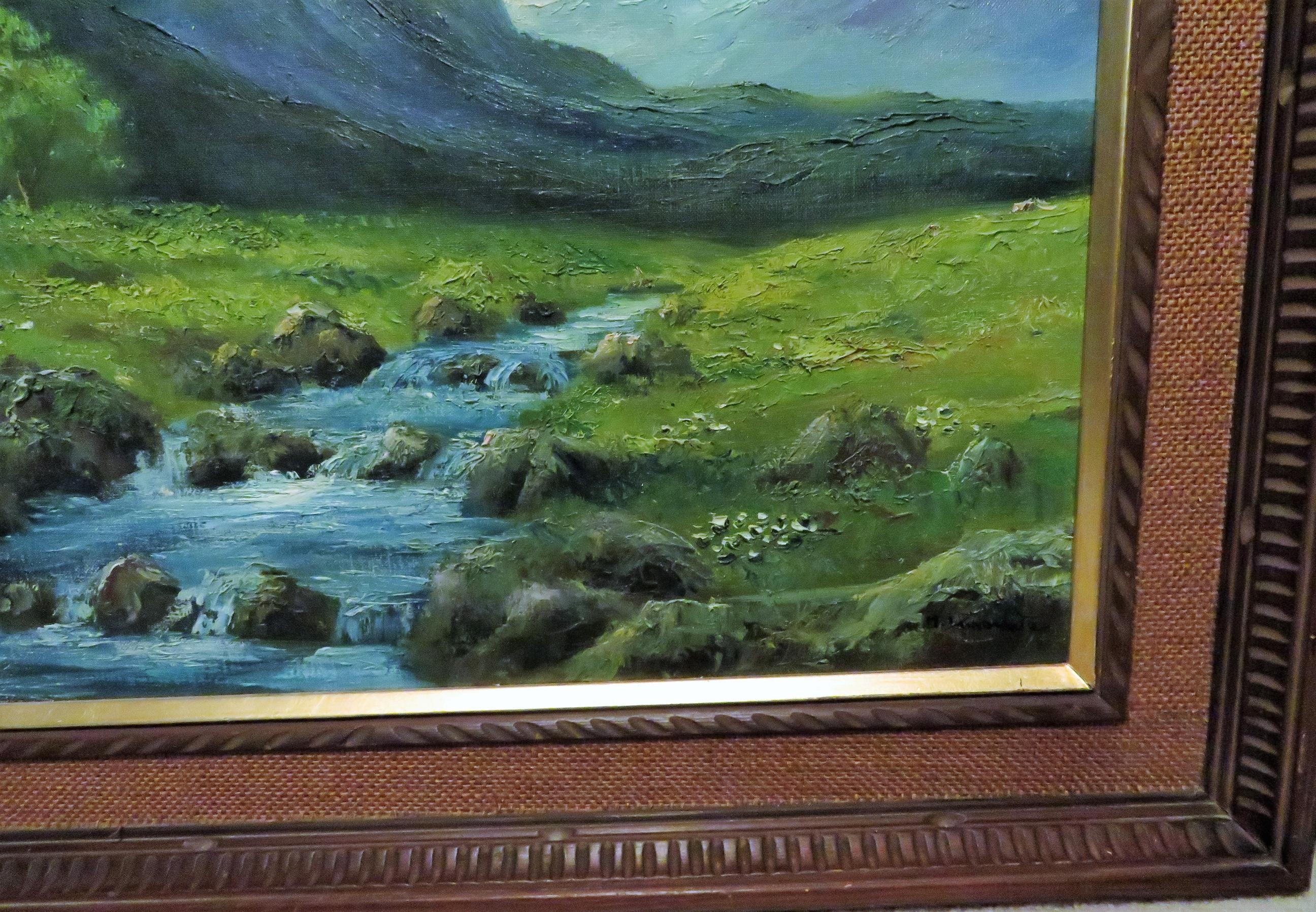 b>Artist (Masao) M. Kinoshita Oil Painting</b> Beautiful Landscape