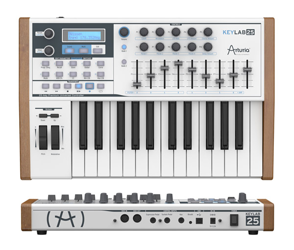ArturiaのMIDIシンセサイザーKEYLAB 25の紹介ページです。