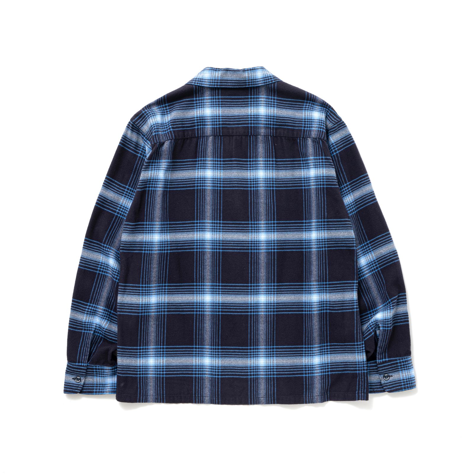 RATS - COTTON RAYON CHECK SHIRT (NAVY CHECK) / チェック コットン