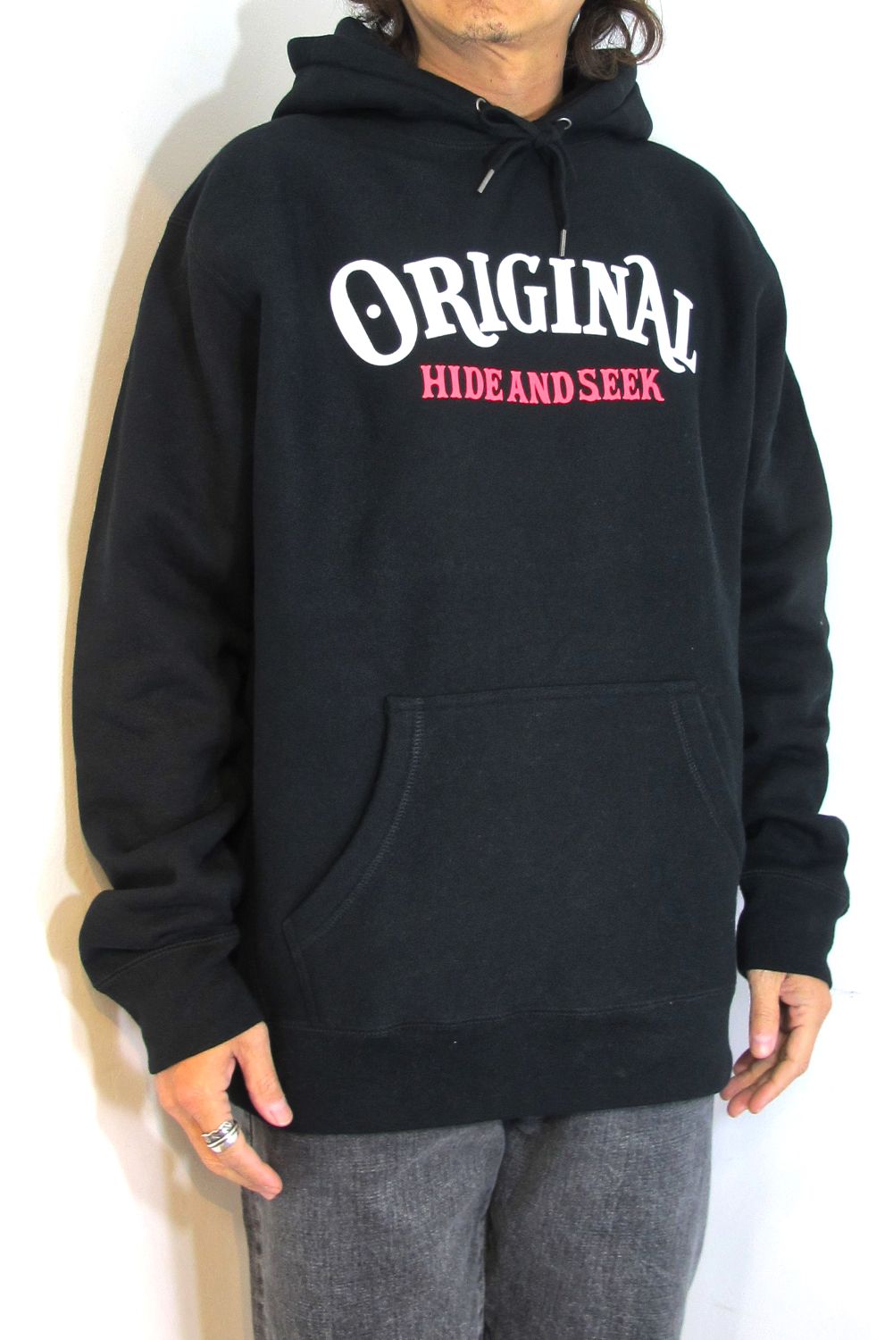 HIDE AND SEEK - ×TENDERLOIN HOODED SWEATSHIRT-2 (BLACK