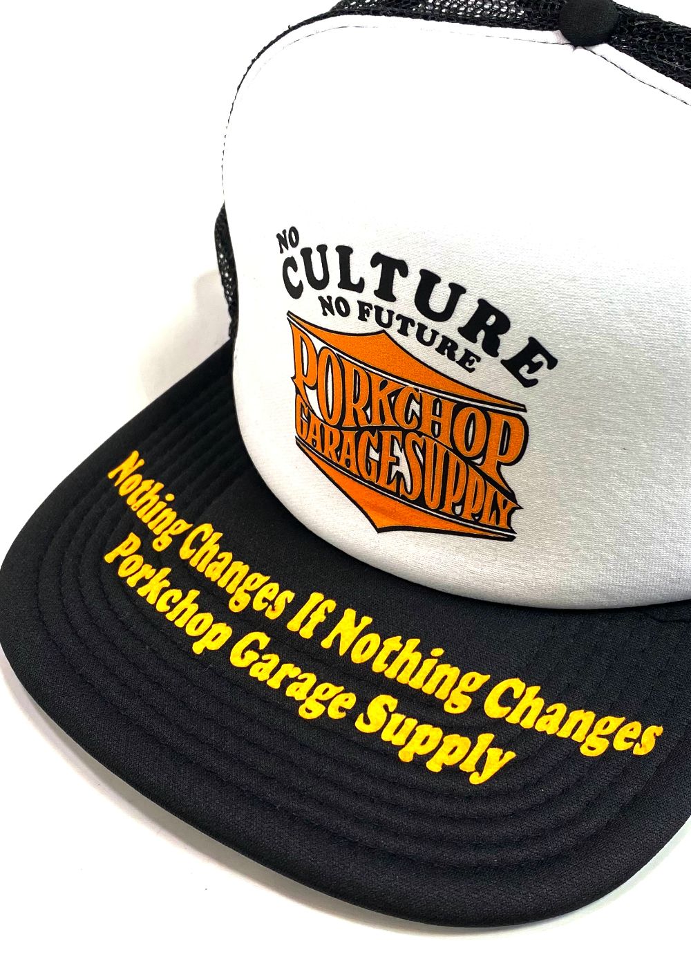 PORKCHOP GARAGE SUPPLY - WAVE LOGO MESH CAP (BLACK×WHITE