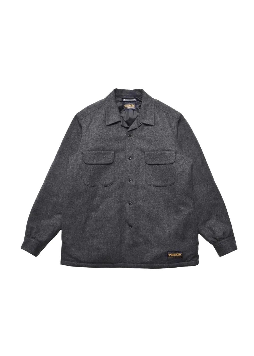 MINEDENIM - PENDLETON Wool Quiltliner Open Collar SH (GRY) / ペン