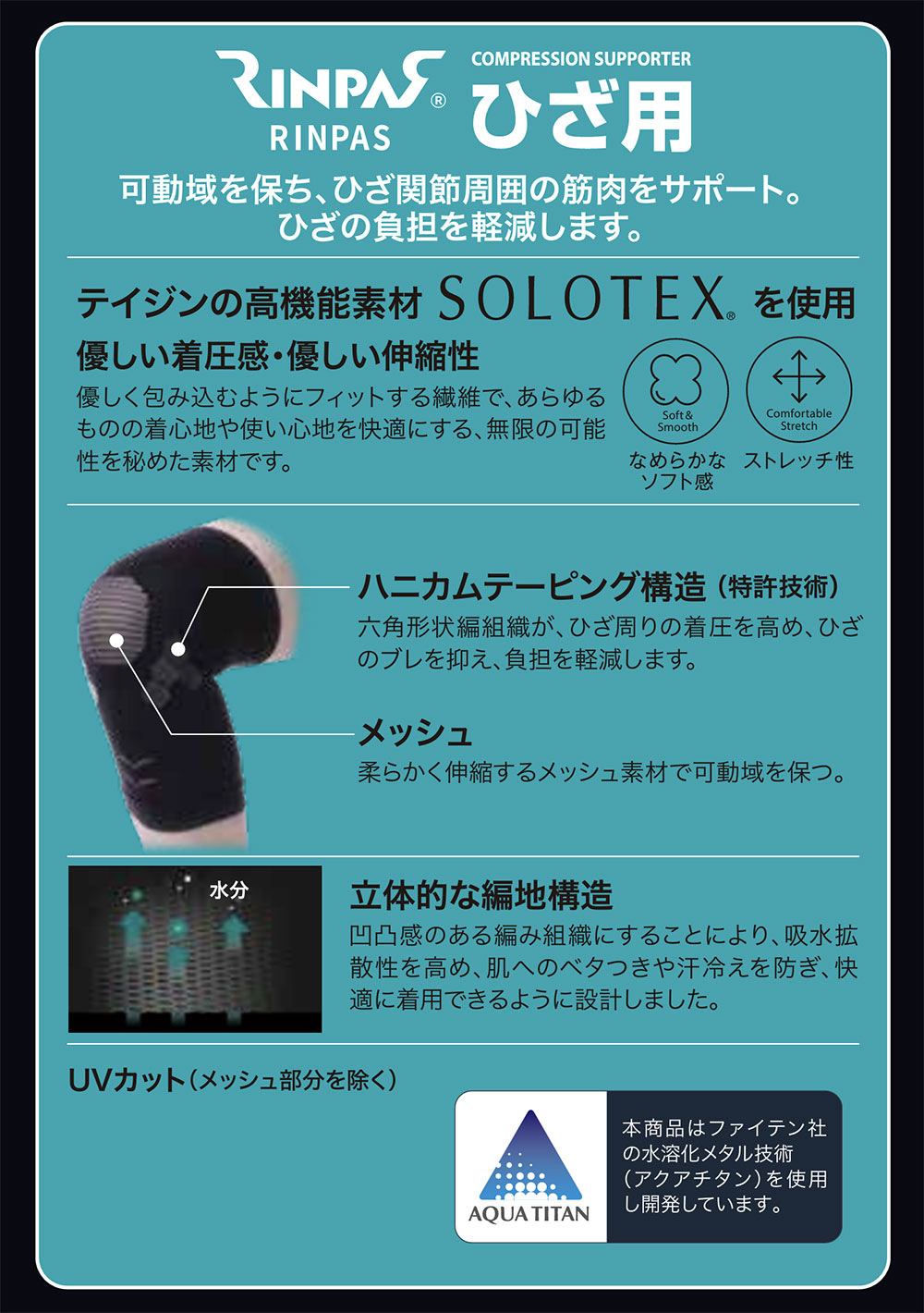 ひざ用】リンパス（RINPAS）コンプレッションサポーター（COMPRESSION