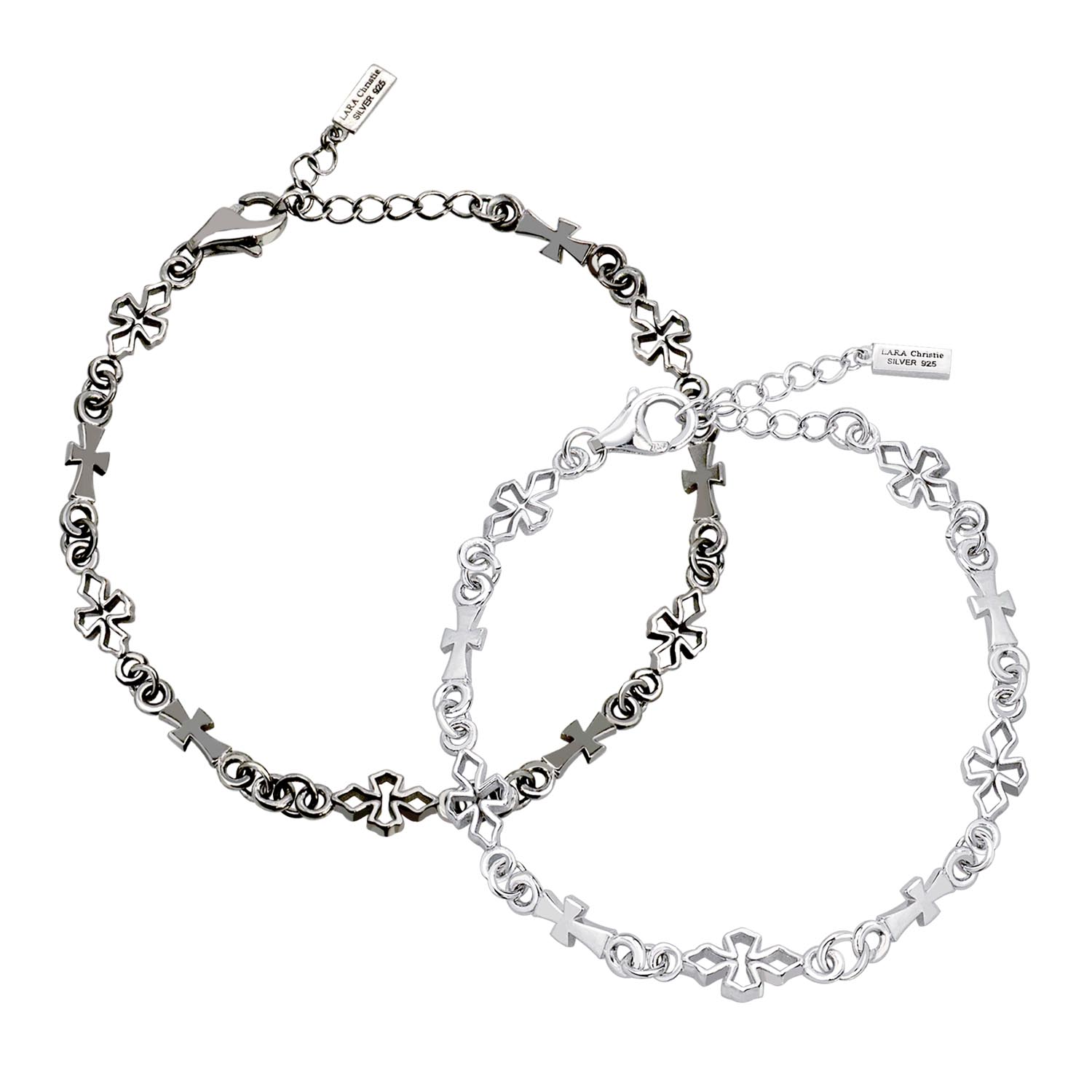 ペアブレスレット シルバー925 sv925 銀 テンプル クロス b6036-p