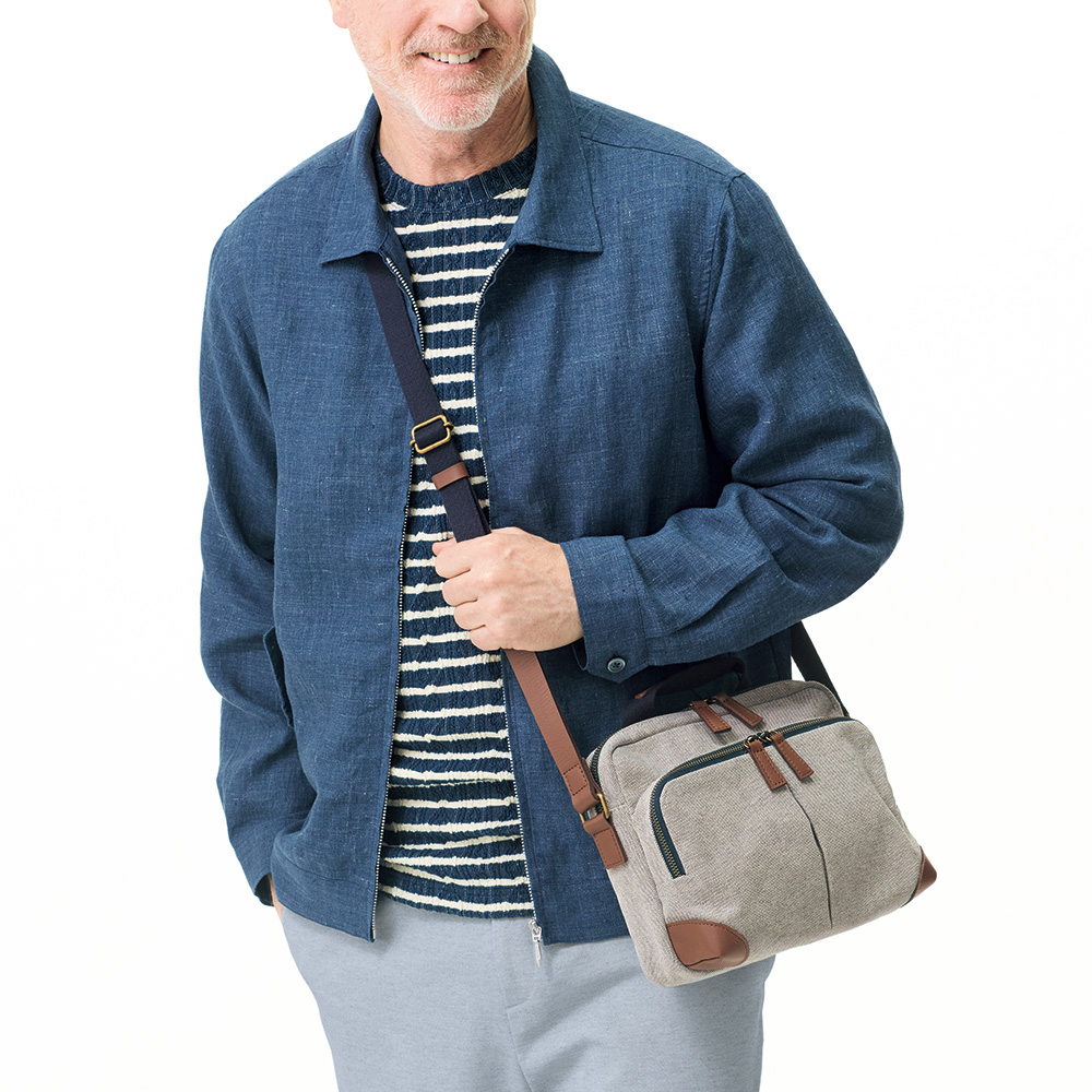 高嶋三宝 8号シャンブレー帆布・大人のショルダーバッグ | ライト