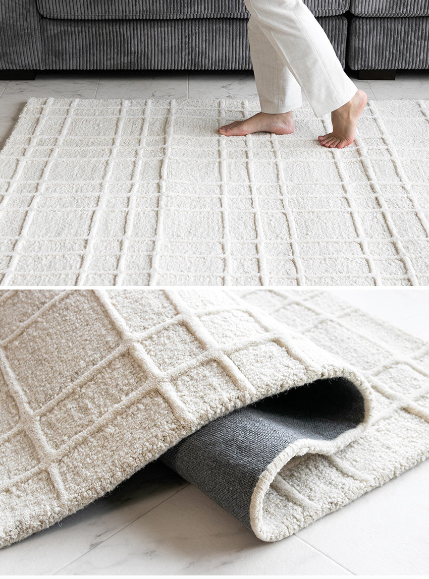 lushroom 【200×250cm】 ラグ 天然 ウール 無染色 幾何学模様