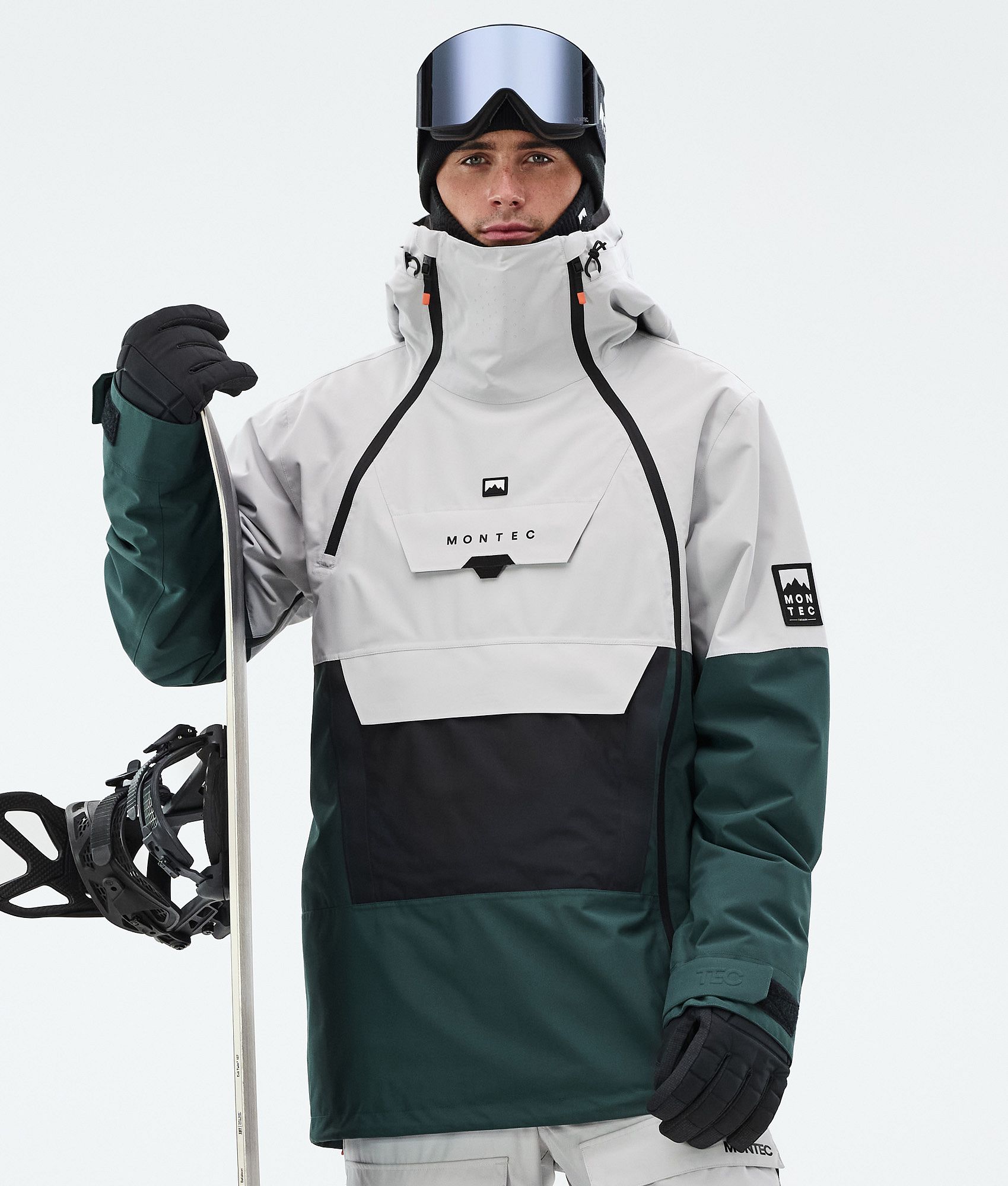 Montec Doom Snowboard Jacket Men Light Grey/Black/Dark Atlantic