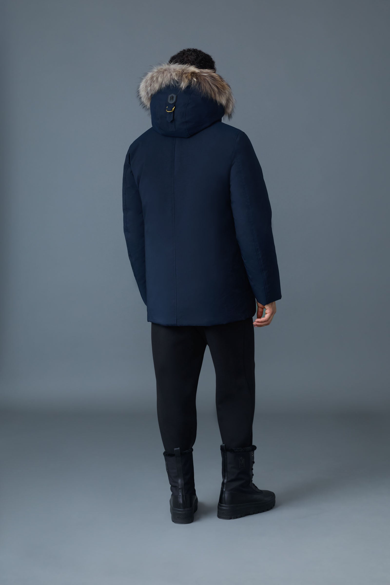 EDWARD-FZ 2-in-1 Down parka with hooded bib and natural fur for