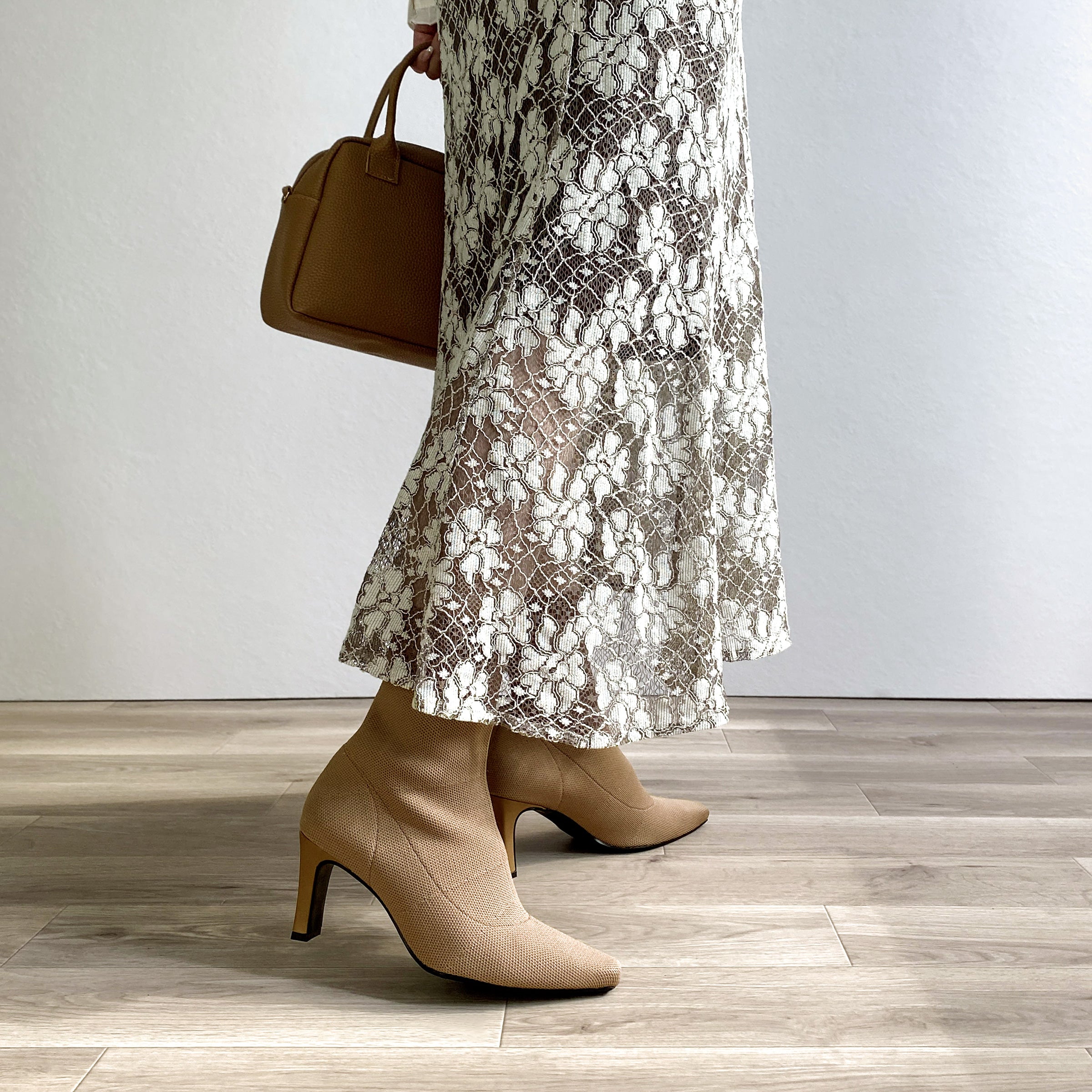 50%OFF：ストレッチニット ソックスブーツ（m74002）ブラウン – mamian