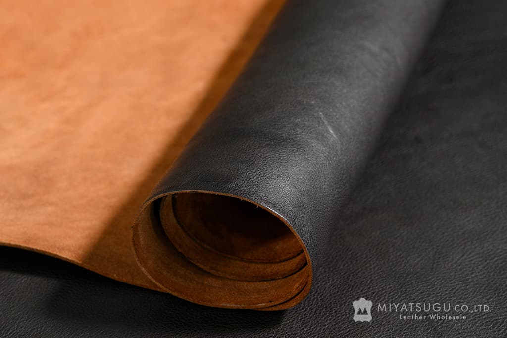 たつのナチュラルグレイン（牛半裁・茶芯）｜革販売ミヤツグ - 皮革