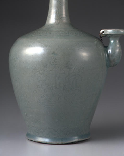 青磁陽刻蒲柳水禽文浄瓶 - MIHO MUSEUM