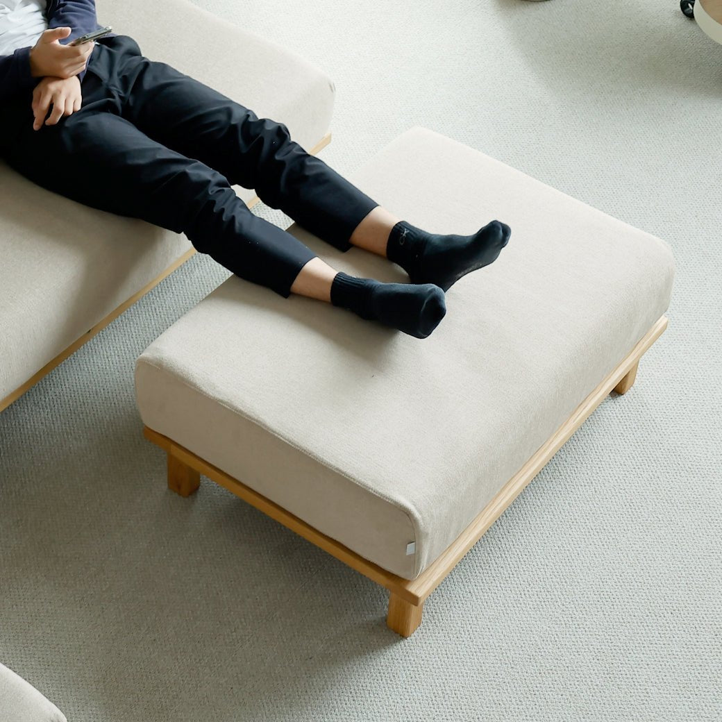 SIEVE rect unit オットマン カバーリング 洗える ベージュ｜miion