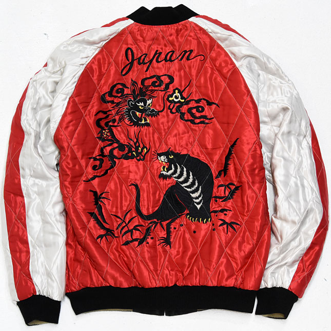 東洋スカジャン【WHITE DRAGON×DRAGON TIGER】サテンキルトスカ・NO