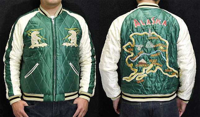 東洋スカジャン「POLAR BEAR×ALASKA MAP」別珍スカ・NO-398/tt15175-119