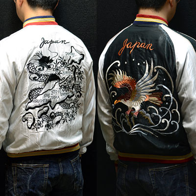 テーラー東洋スカジャン【EAGLE×JAPAN MAP】鷹×日本地図・復刻