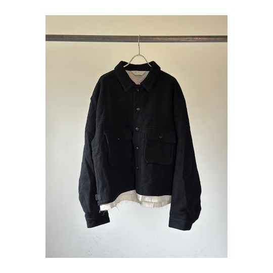 ANCELLM（アンセルム） SHRINK WOOL LAYERING JACKET(BLACK) s.t.c
