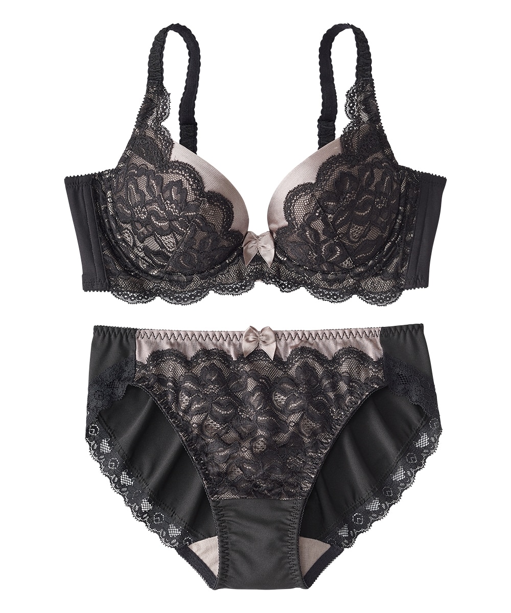 脇高編レースブラジャーショーツセット（トリンプ） 通販【ニッセン】