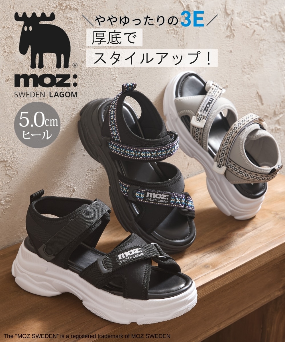 moz 厚底クロスベルトスポーツサンダル（ワイズ3E) 通販【ニッセン】