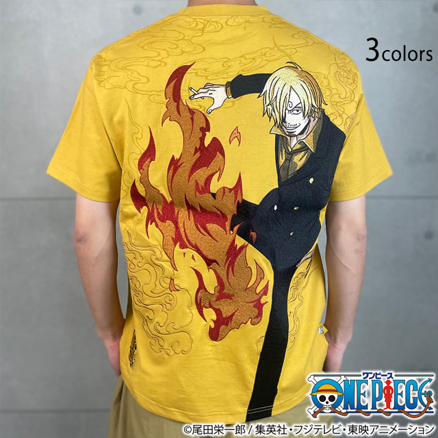絡繰魂×ONE PIECE 【サンジ】黒足の半袖Tシャツ 絡繰魂 252096 和柄