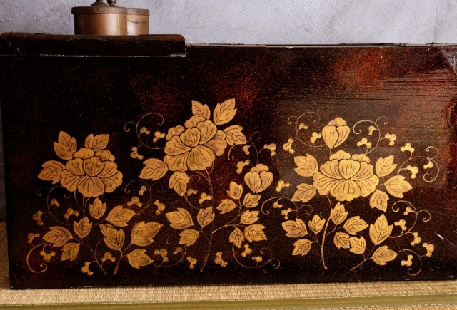 蒔絵長火鉢 梨地 手あぶり 蒔絵火鉢 卓上火鉢 煎茶 風炉 Antique Sam's