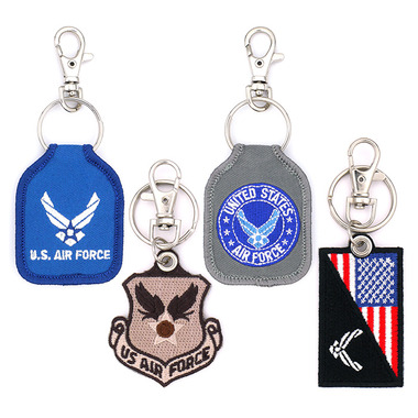 米軍グッズ キーホルダー U.S.AIR FORCE 両面 刺繍 ワッペン 全4種