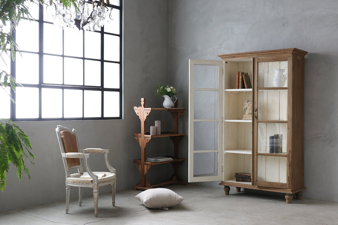 ヴィンテージガラスキャビネットL