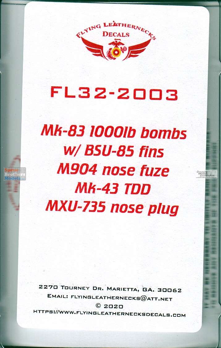 ORDFL322003 1:32 Flying Leathernecks - Mk.83 1000lb Bombs with BSU
