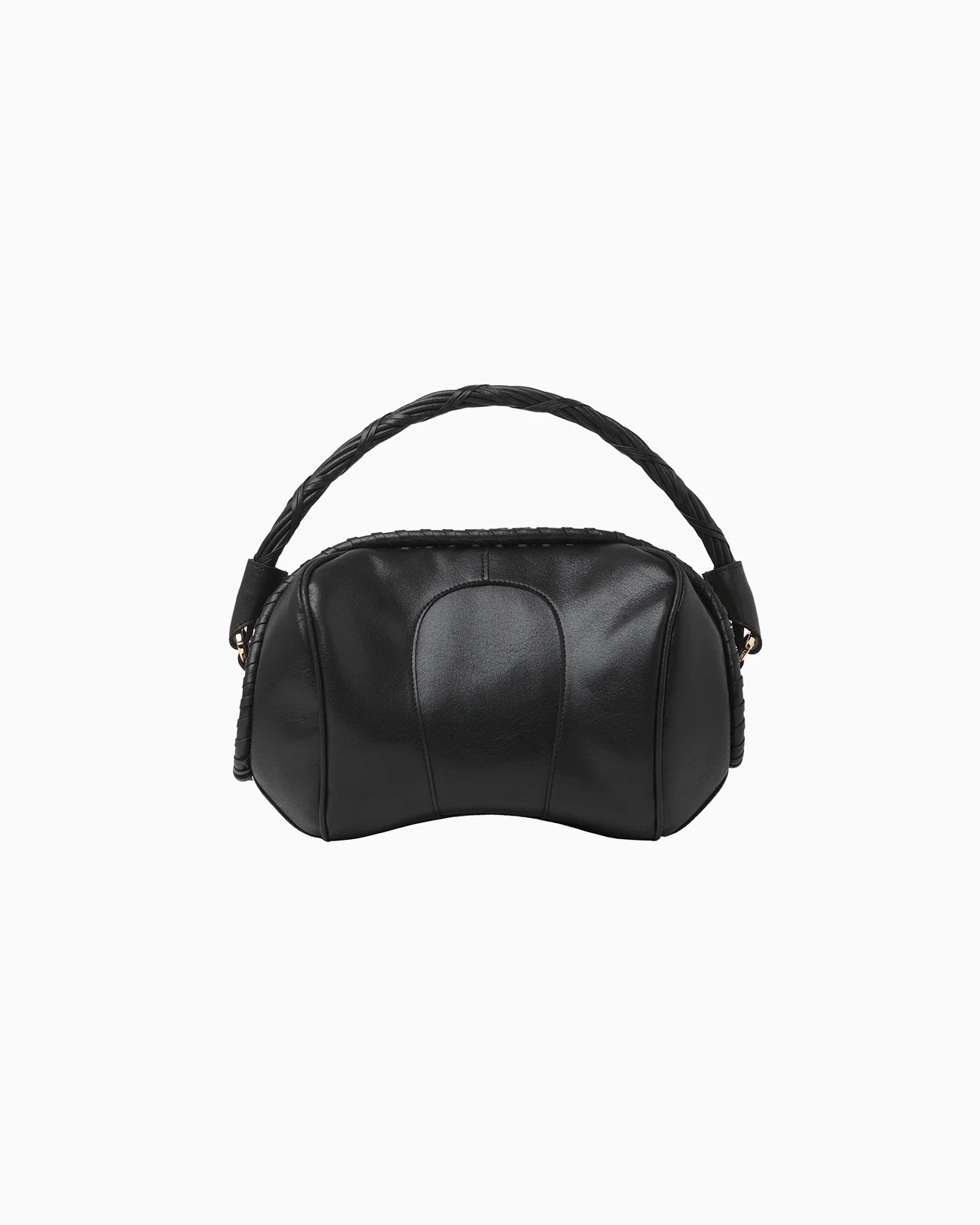 Synthetic Leather Boston Bag - black Mame Kurogouchi