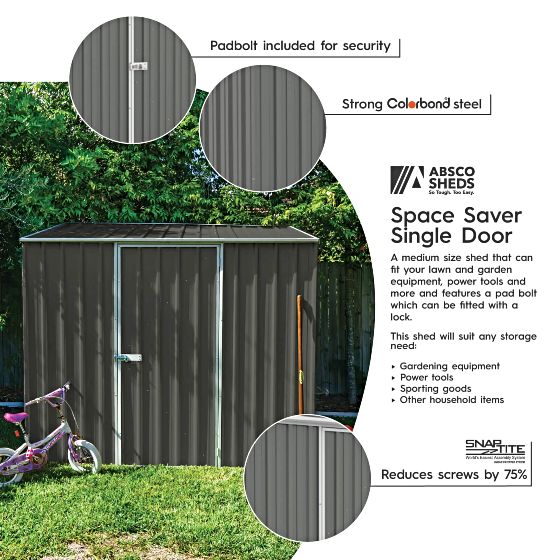 Absco Space Saver 7.5x5 Metal Shed Kit - Gray (AB1108)