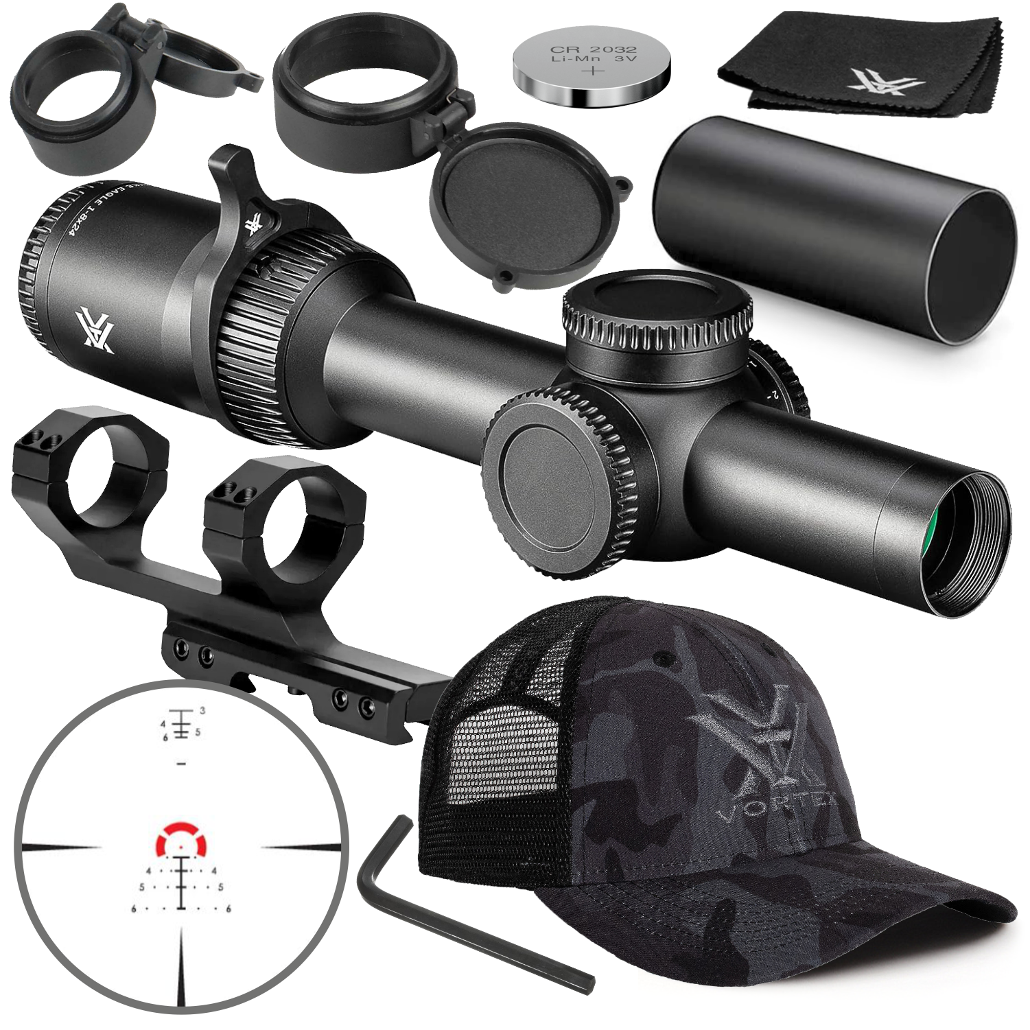 Vortex Optics Strike Eagle 1-8x24 FFP Riflescope EBR-8 (MOA