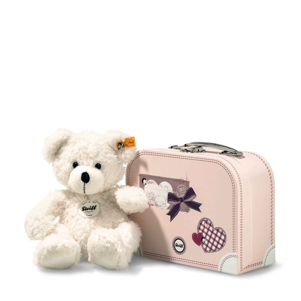 Lotte Teddy Bear in Suitcase, 11 in, white - Steiff.com