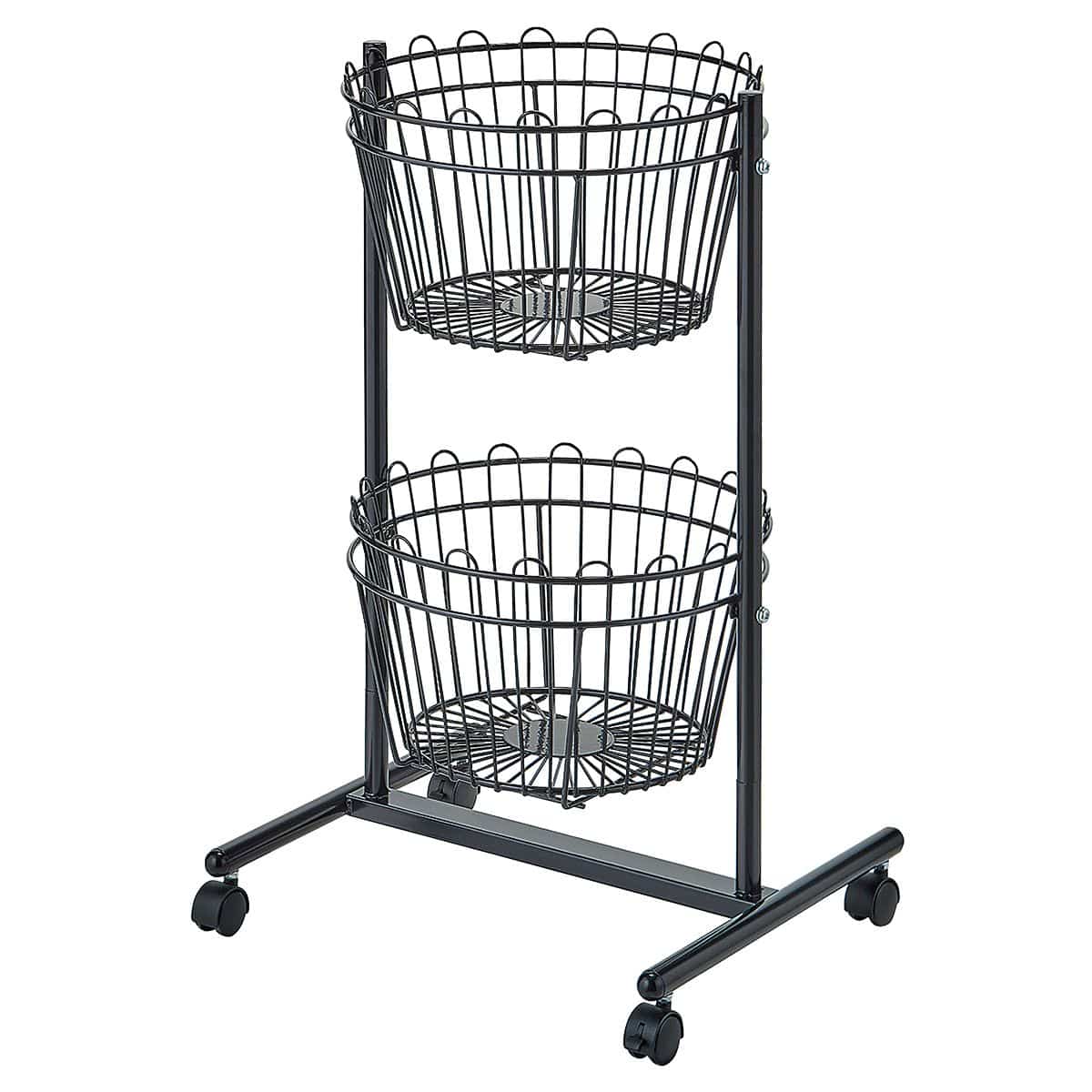 丸型投げ込みバスケット2段 〔ストエキオリジナル〕 ホワイト