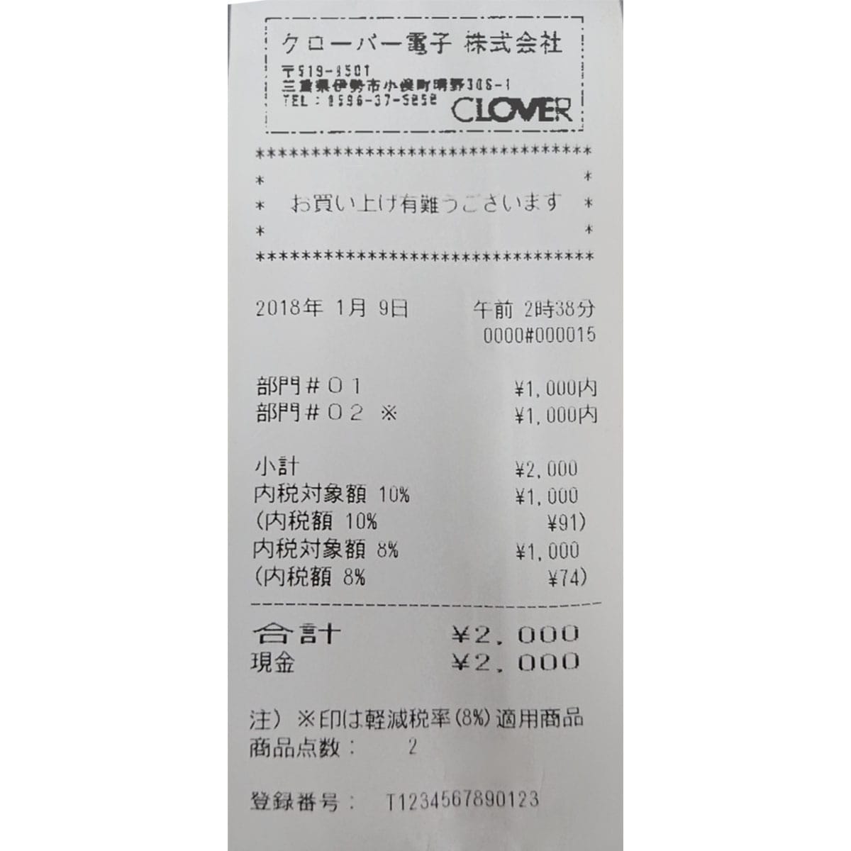 CLOVERレジスター 40部門 JET-680