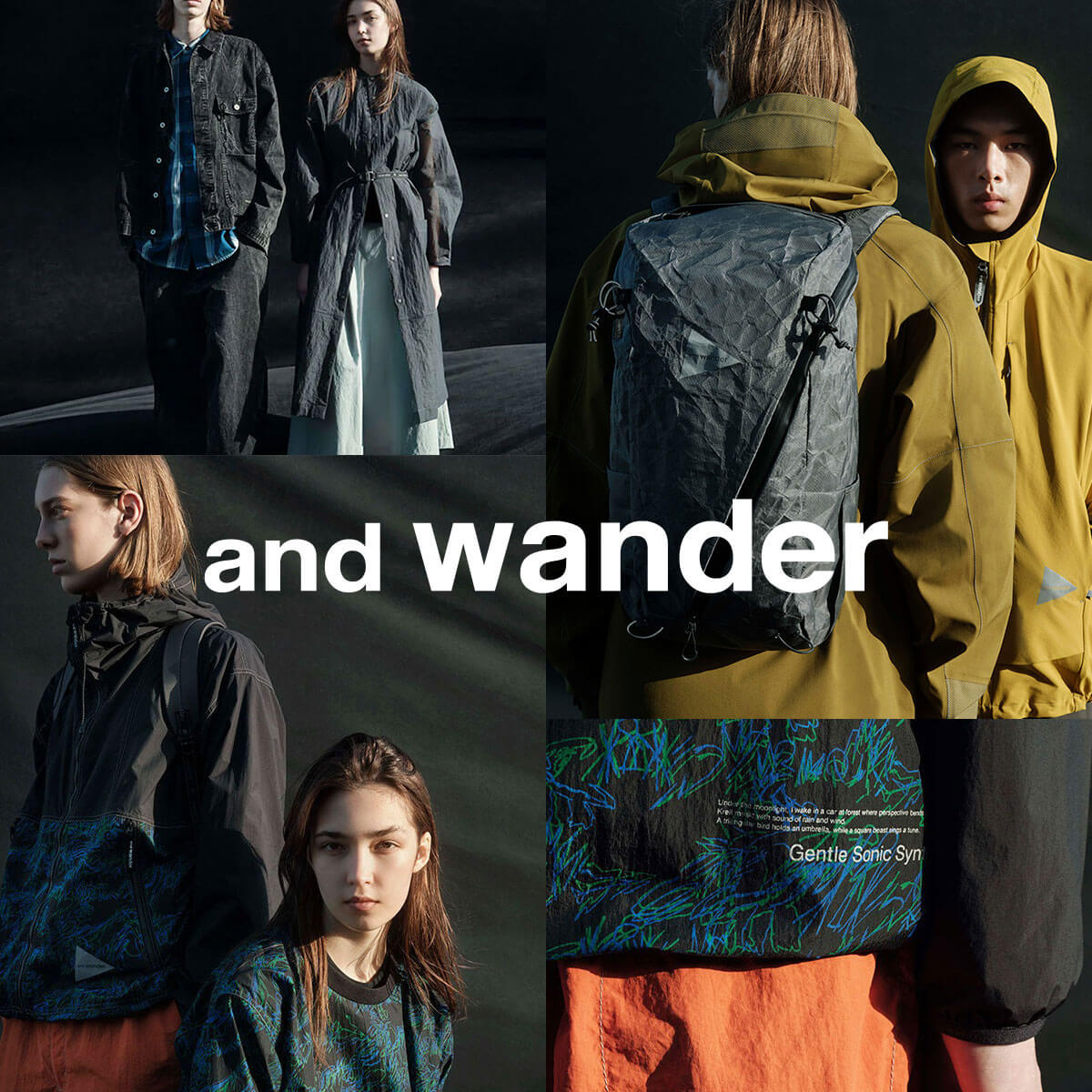 and wander アンドワンダー 3Dメッシュ2ウェイトートバッグ(ブラック