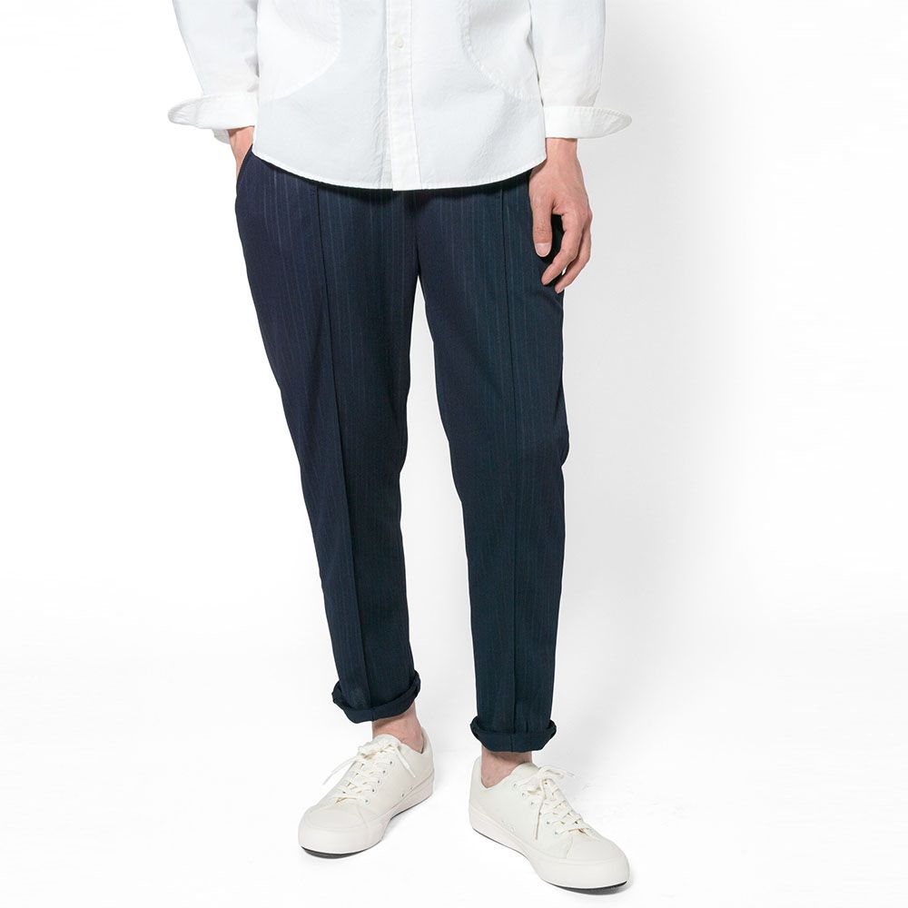 メンズボトムス[TRAFEEGUY] イージーパンツ ニット 裏地無し ネイビー