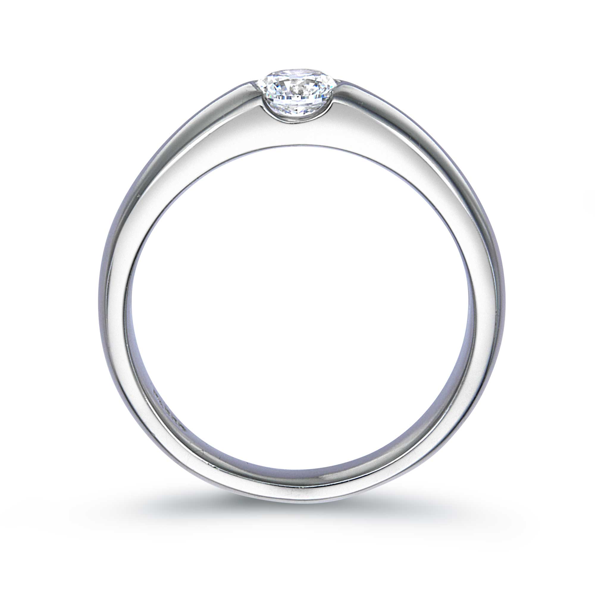 ハーフベゼルラウンドダイヤモンドリング | 結婚指輪・婚約指輪のQDM