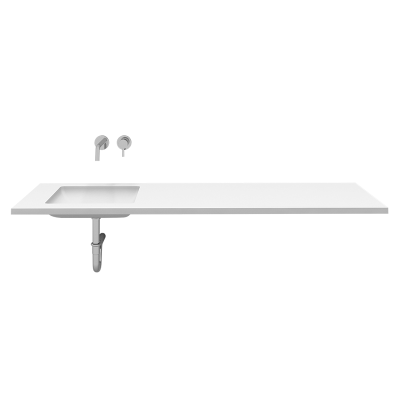 人工大理石の洗面カウンター T23 スクエア380ボウル 立水栓用 | KB