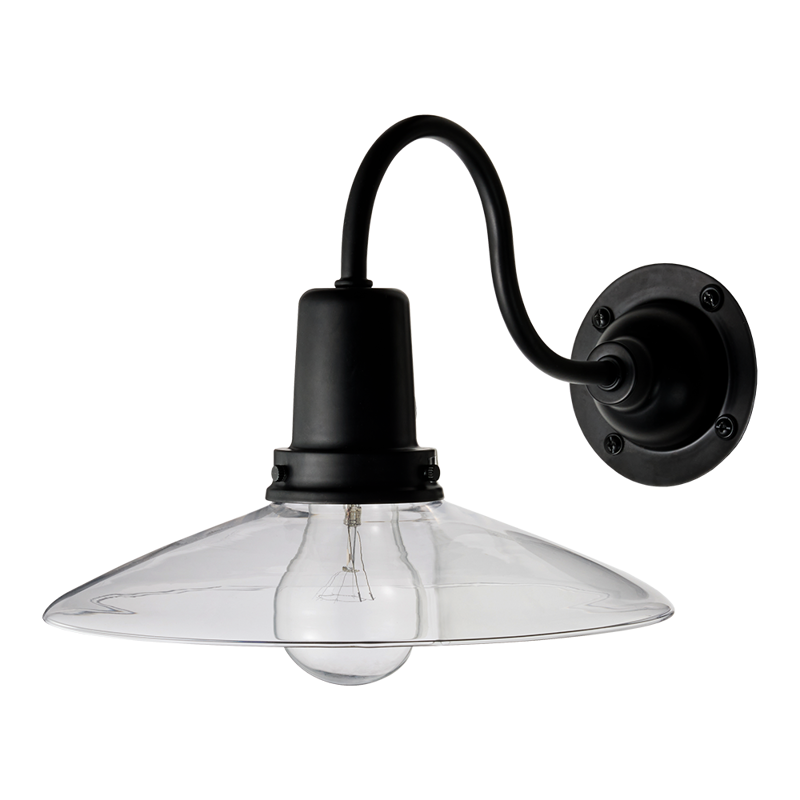 レトロブラケットライト 水平アーム ブラック×ブラック | LT-BR003-04