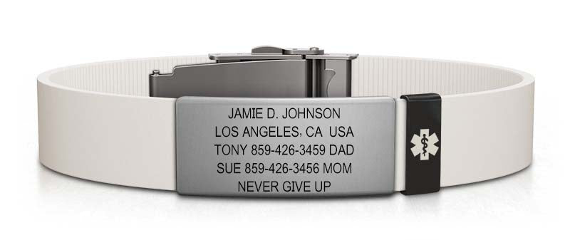 Wrist ID Elite Silicone Clasp ID Bracelet | 19 MM | Slate | ROAD iD