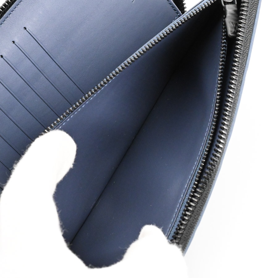 ジッピーウォレットヴェルティカル(約W10xH20xD2cm ネイビー / ブルー