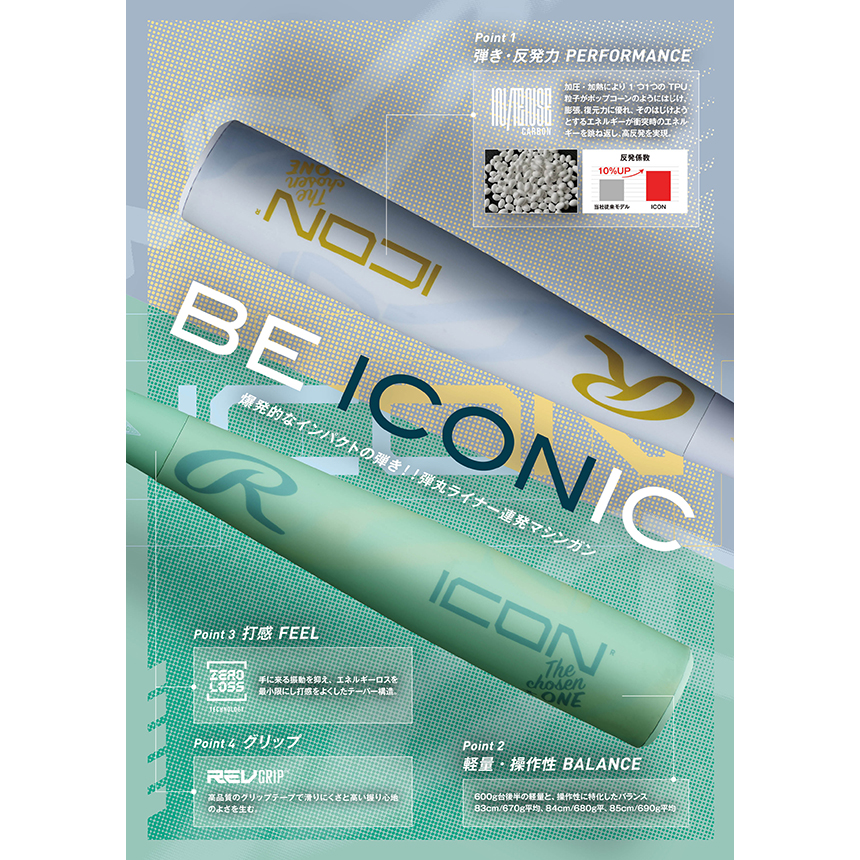 軟式ジュニア ICON【FRP製】 | バット | PRODUCTS | ローリングス