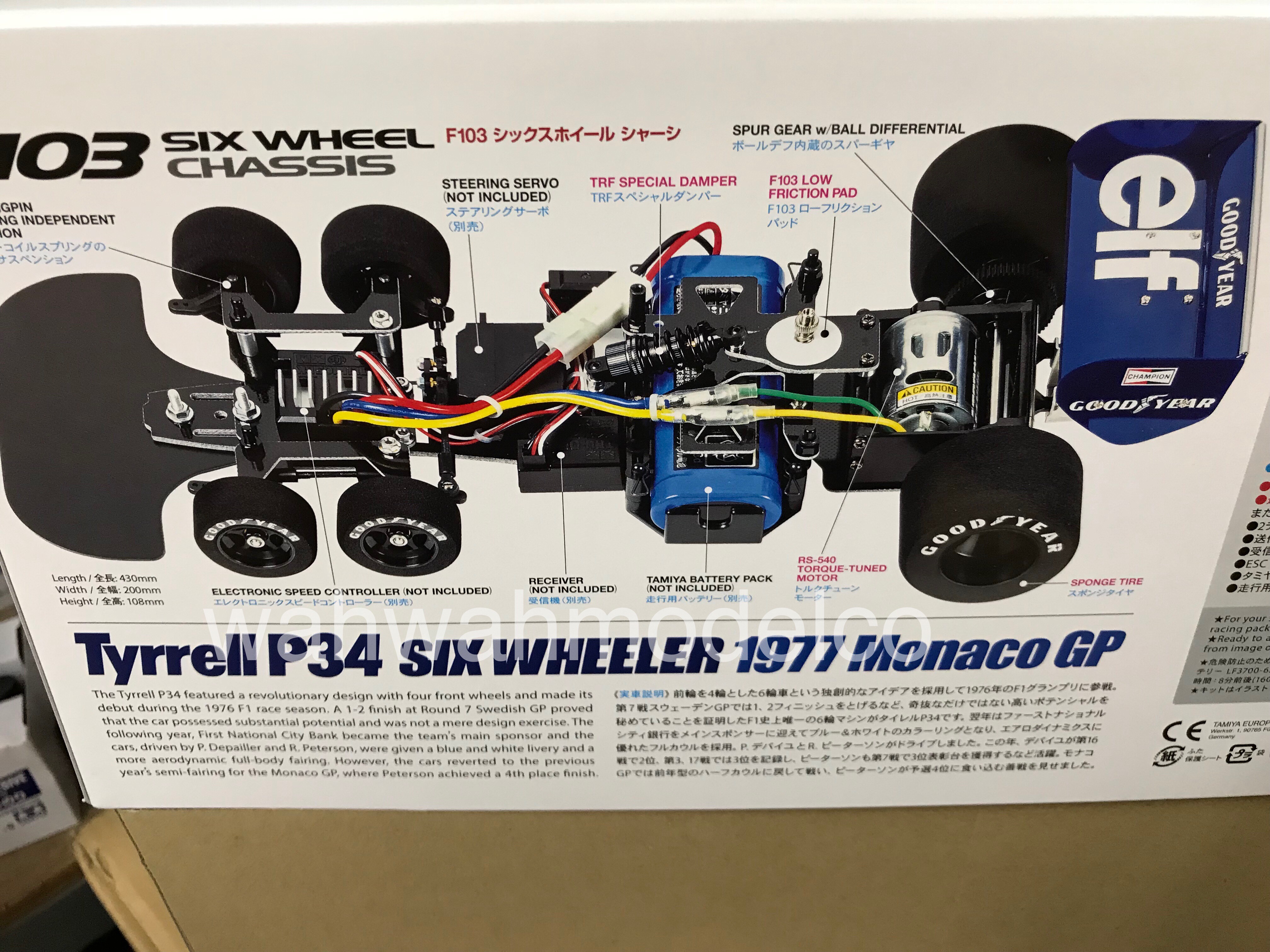 Tamiya 47392 1:10 F103 Tyrrell P34 Six Wheeler 1977 Monaco GP RC