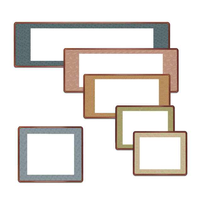 表装 伝統和表装 8「額表装仕立（隅丸女桑仕様）」 半切1/2サイズ（W35