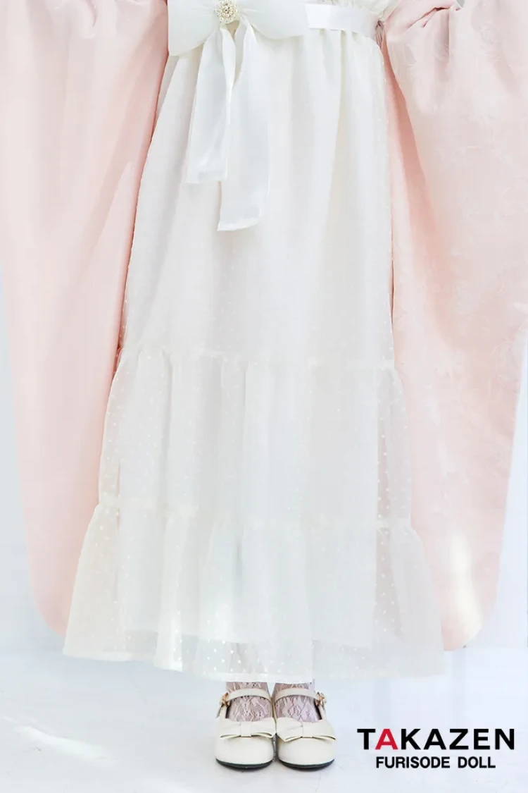 ヴィンテージスタイル袴 ピンク 淡い色 フロッキー生地 おしゃれ