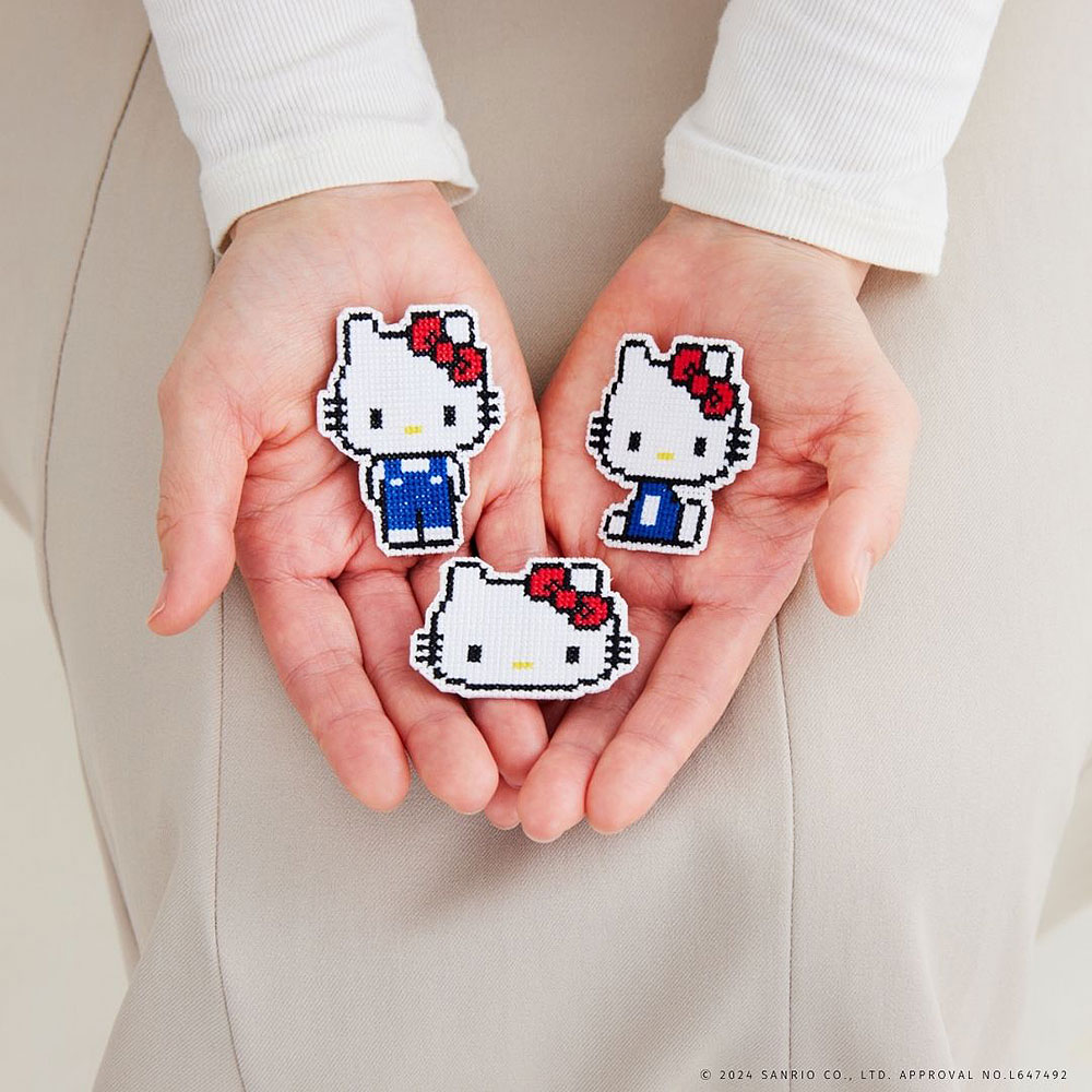 サンリオキャラクターズ クロスステッチのドット絵ブローチキット