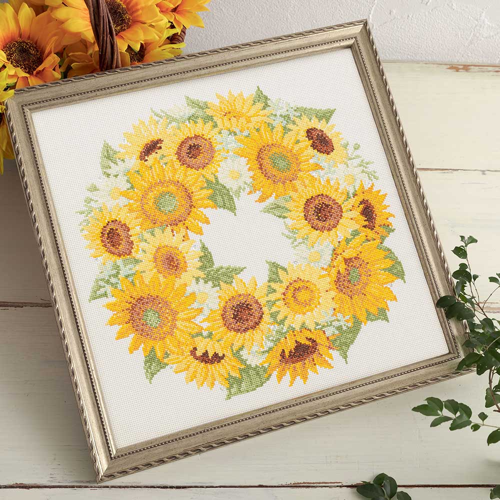 ホビーラホビーレ クロスステッチフレーム［サンフラワーリース