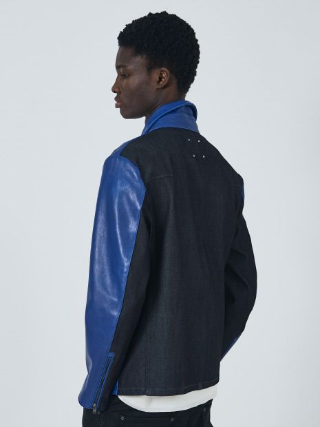 5351 POUR LES HOMMES - 【ラムレザー×デニム】セミダブル ライダース