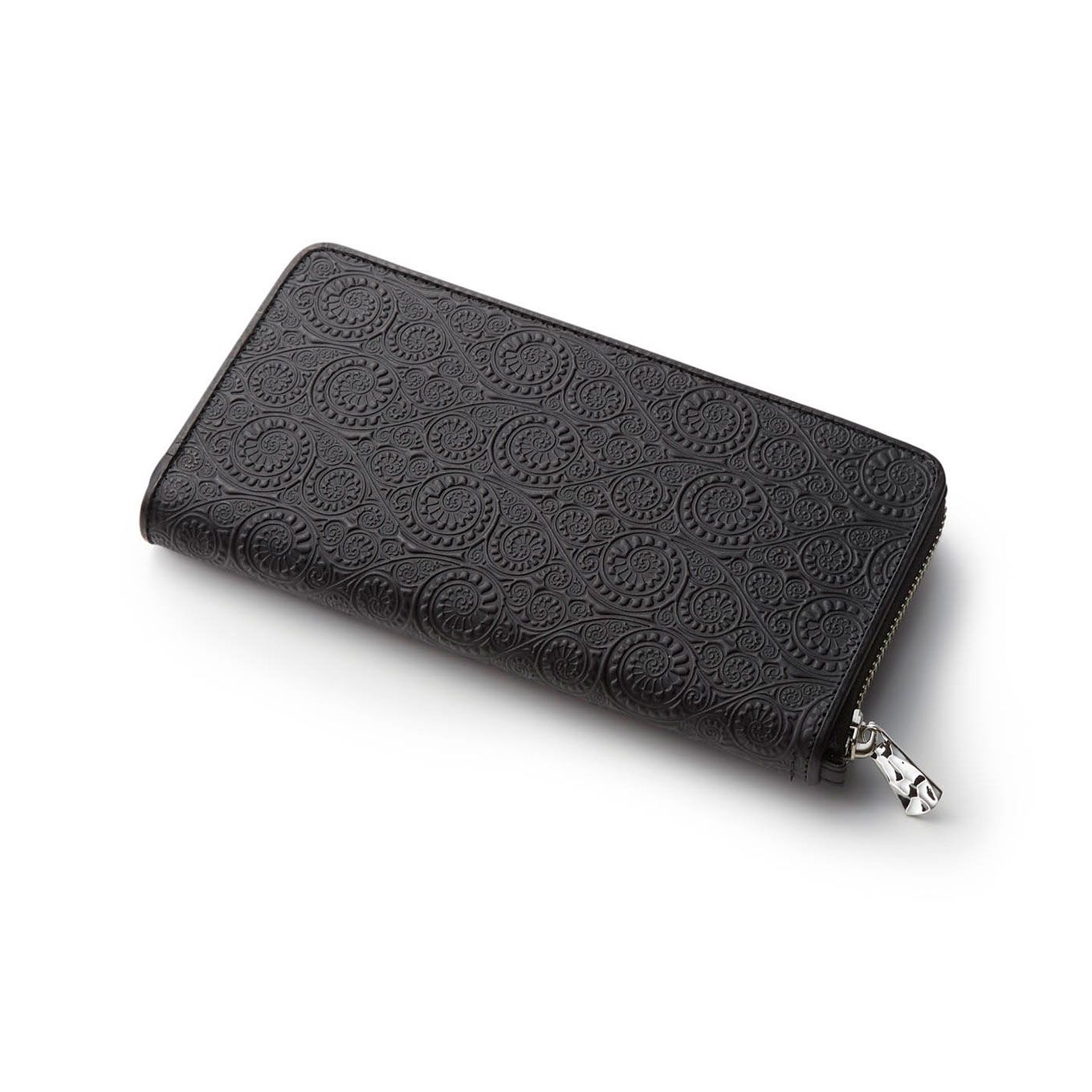 GARNI - Vine Pattern Zip Long Wallet / ブラック | Tempt